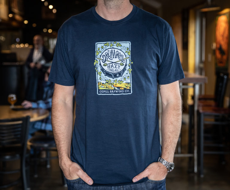 Drumroll Hazy Navy Tee Odell Brewing Co