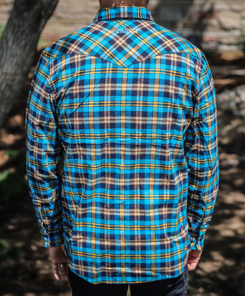 Blue Plaid Flannel Shirt - Odell Brewing Co