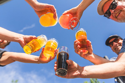 glasses cheersing